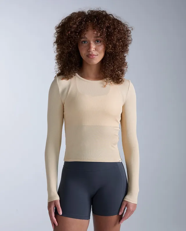 2xu-form-fluid-modal-maglia-manica-lunga-a-coste-beige image 1