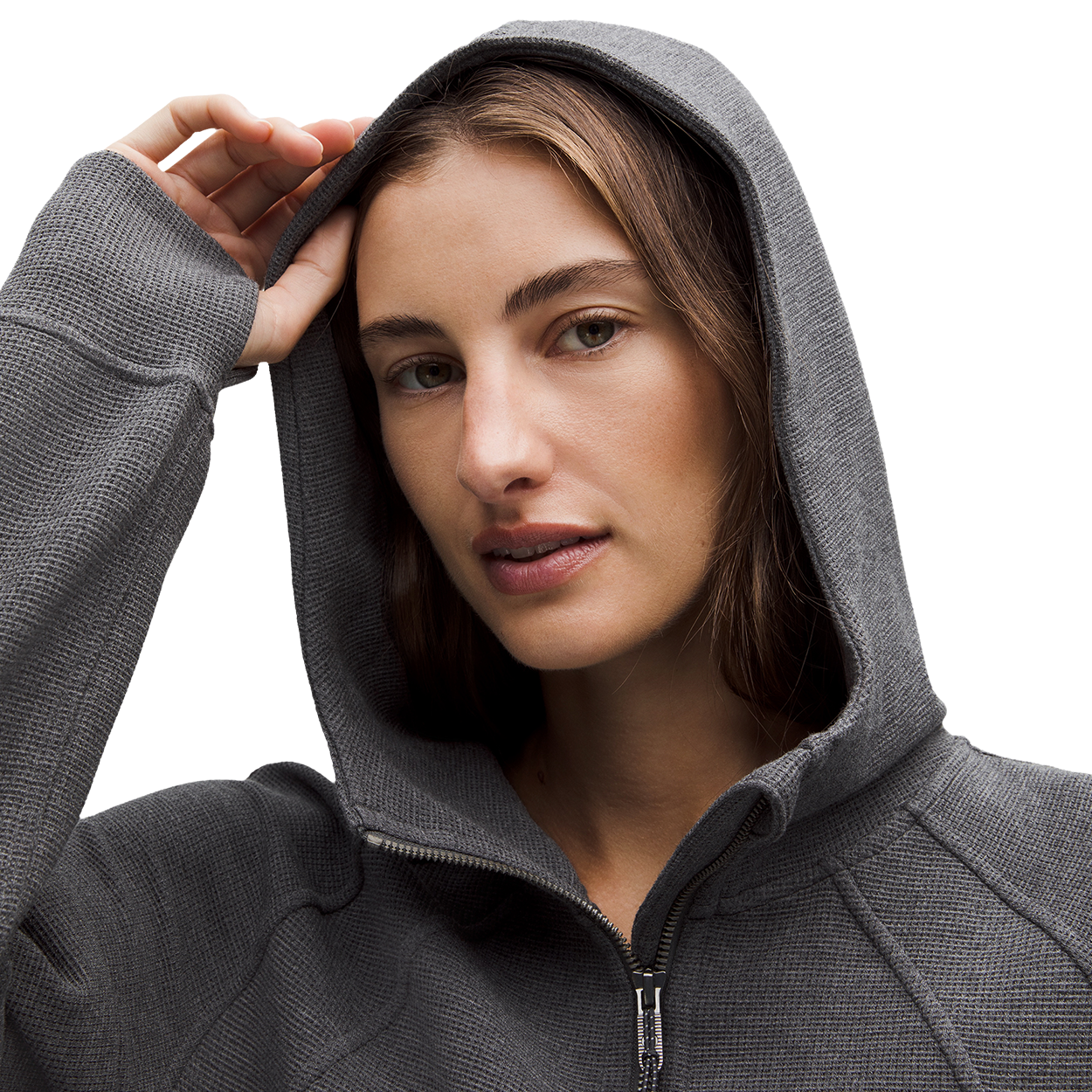 bauer-x-lululemon-scuba-felpa-donna-con-cappuccio-full-zip-waffle-oversize image 7