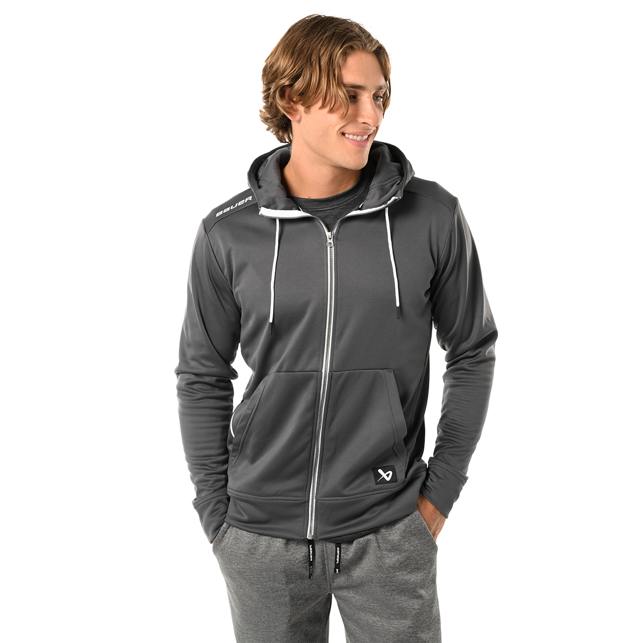 bauer-team-fleece-zip-hoodie-senior-felpa-con-zip-da-hockey image 1