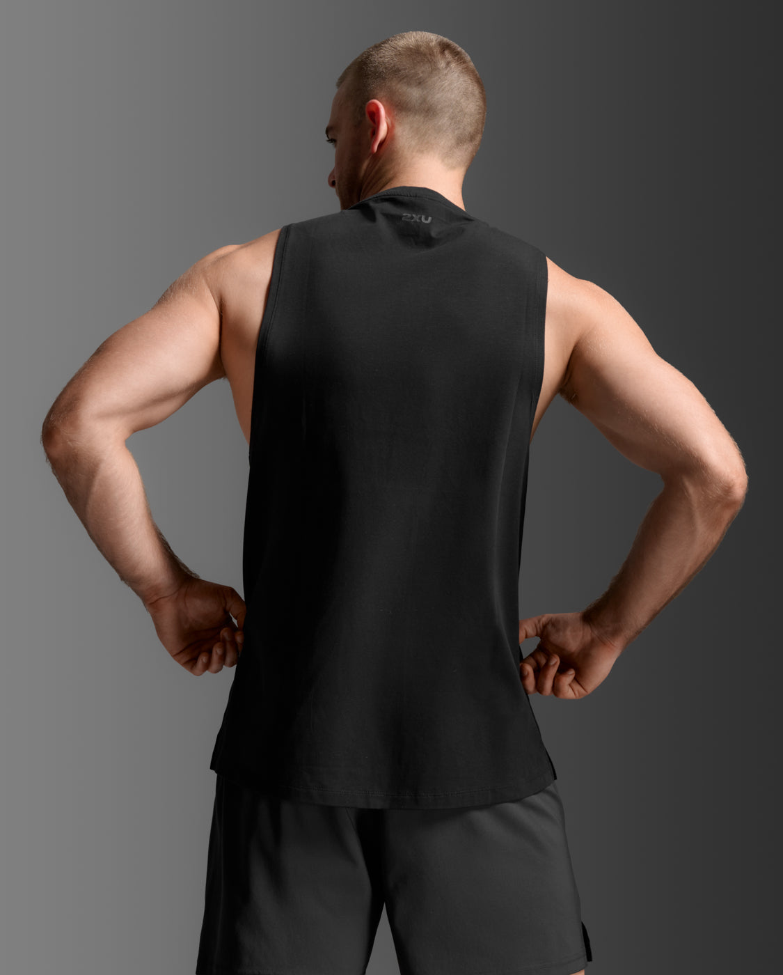 2xu-motion-cotton-flex-tank-uomo-nero image 2