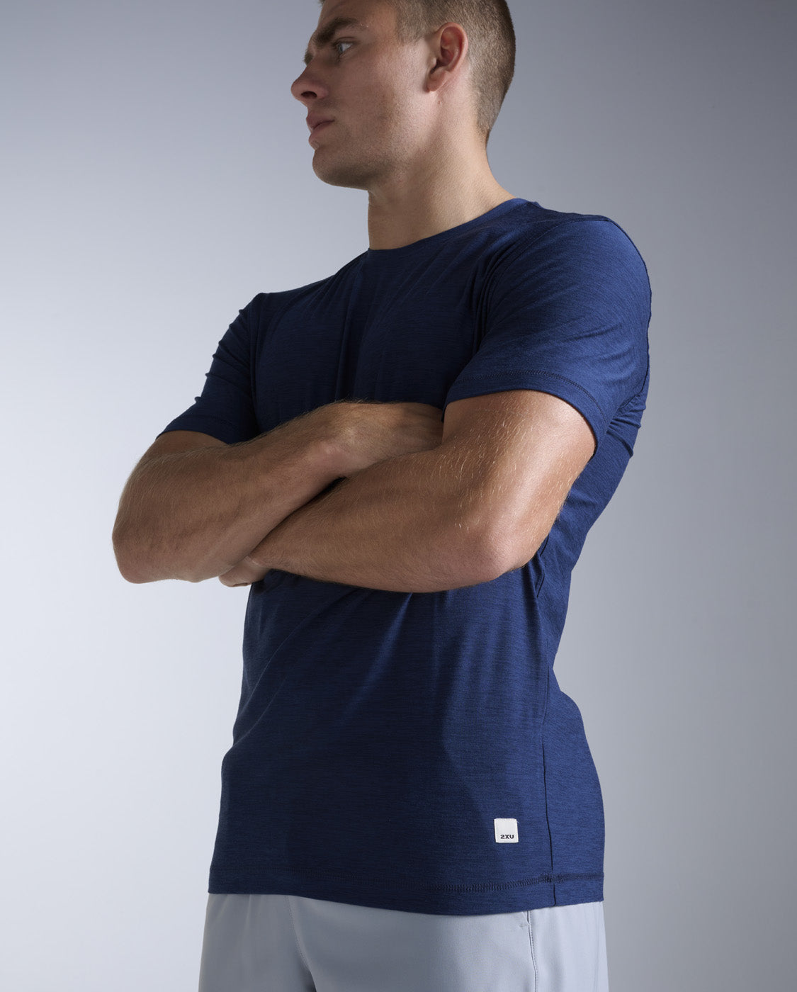 2xu-signature-tee-uomo-blu-maglia-training-regular-cotone-tecnico image 6
