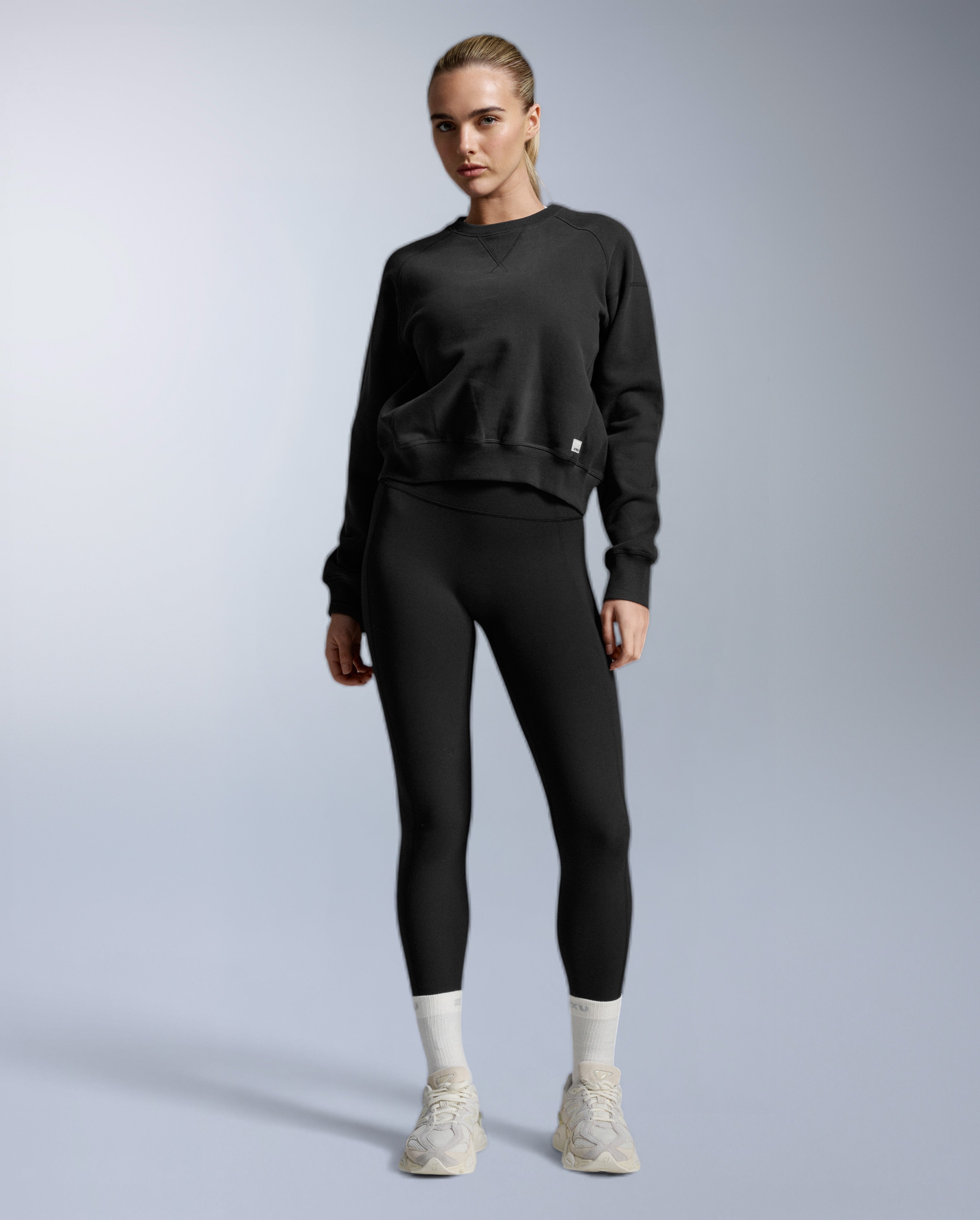 2xu-ez-organic-cotton-ribbed-crew-donna-felpa-nera image 3