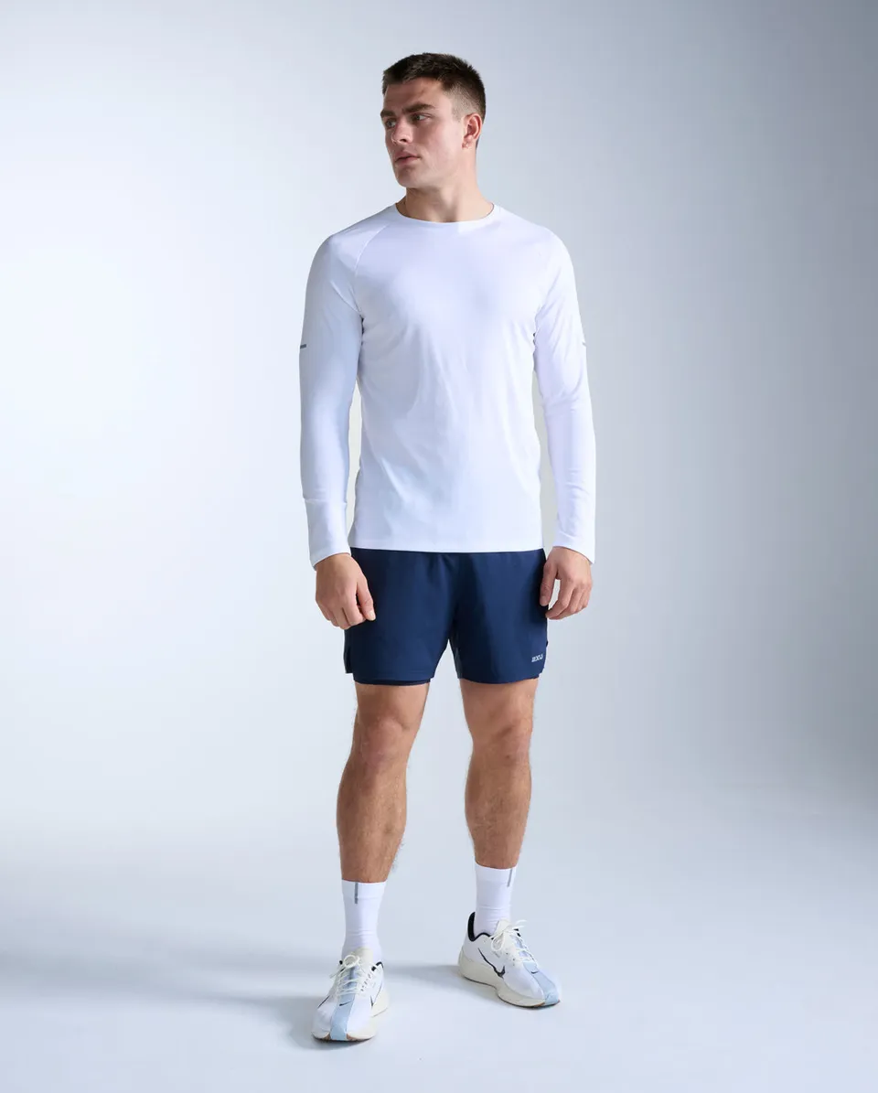 2xu-aero-long-sleeve-slim-maglia-running-bianca image 1