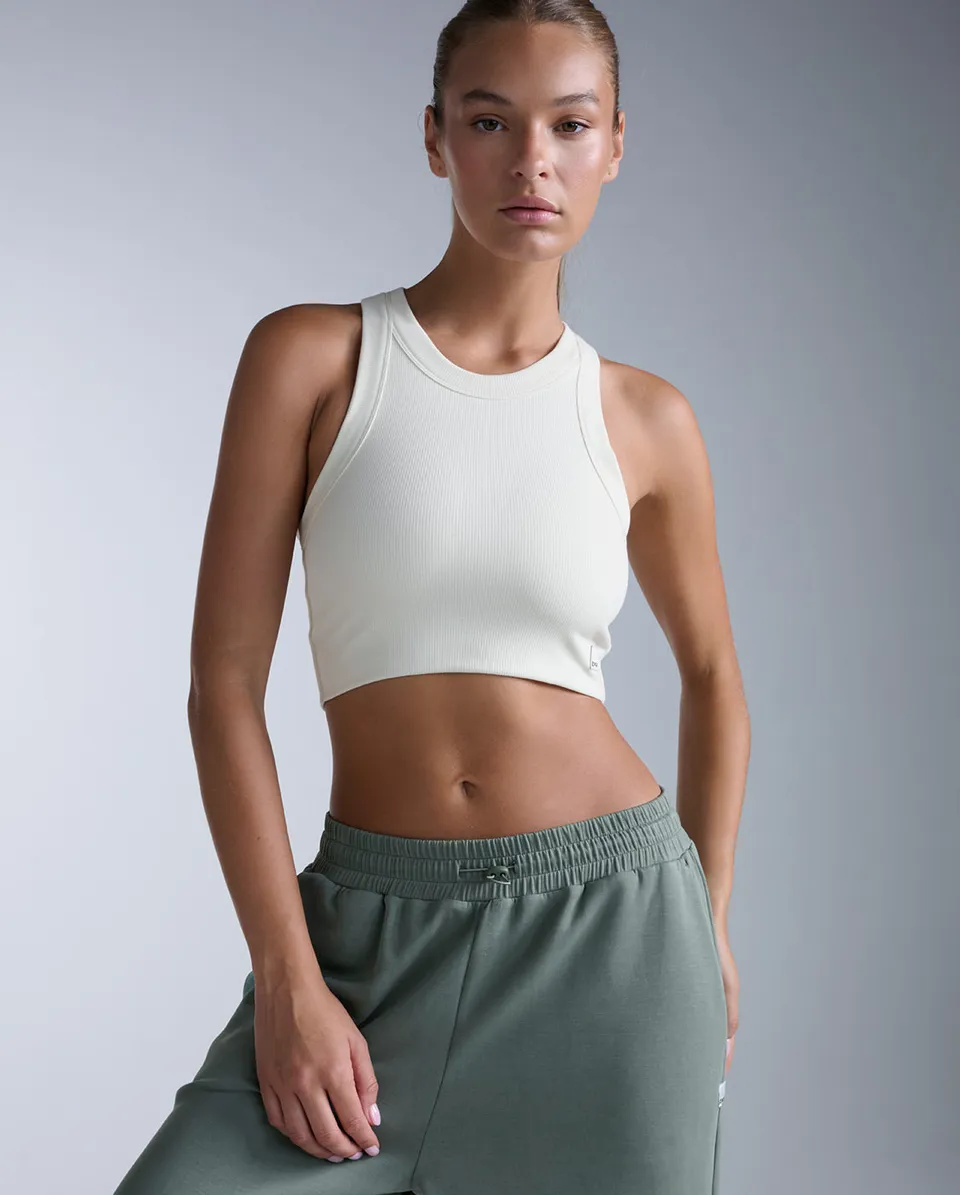 2xu-fluid-tencel-ribbed-crop-tank-top-crop-beige image 1