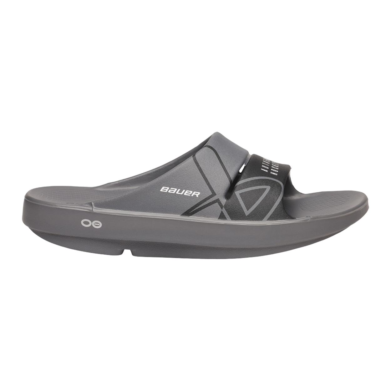 bauer-x-oofos-sport-slide-junior-ciabatte-recupero-grigio-s25 image 2