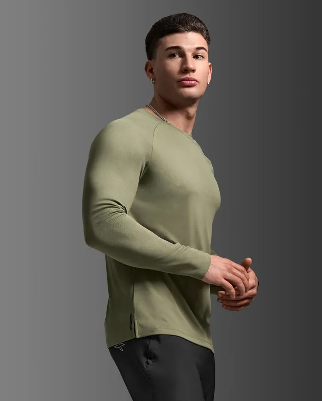 2xu-aero-long-sleeve-maglia-running-manica-lunga-verde image 1