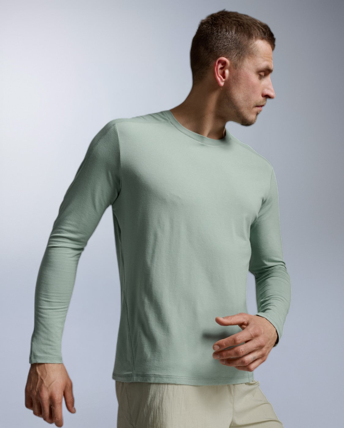 2xu-ignition-wool-long-sleeve-maglia-termica-uomo-verde-salvia image 3