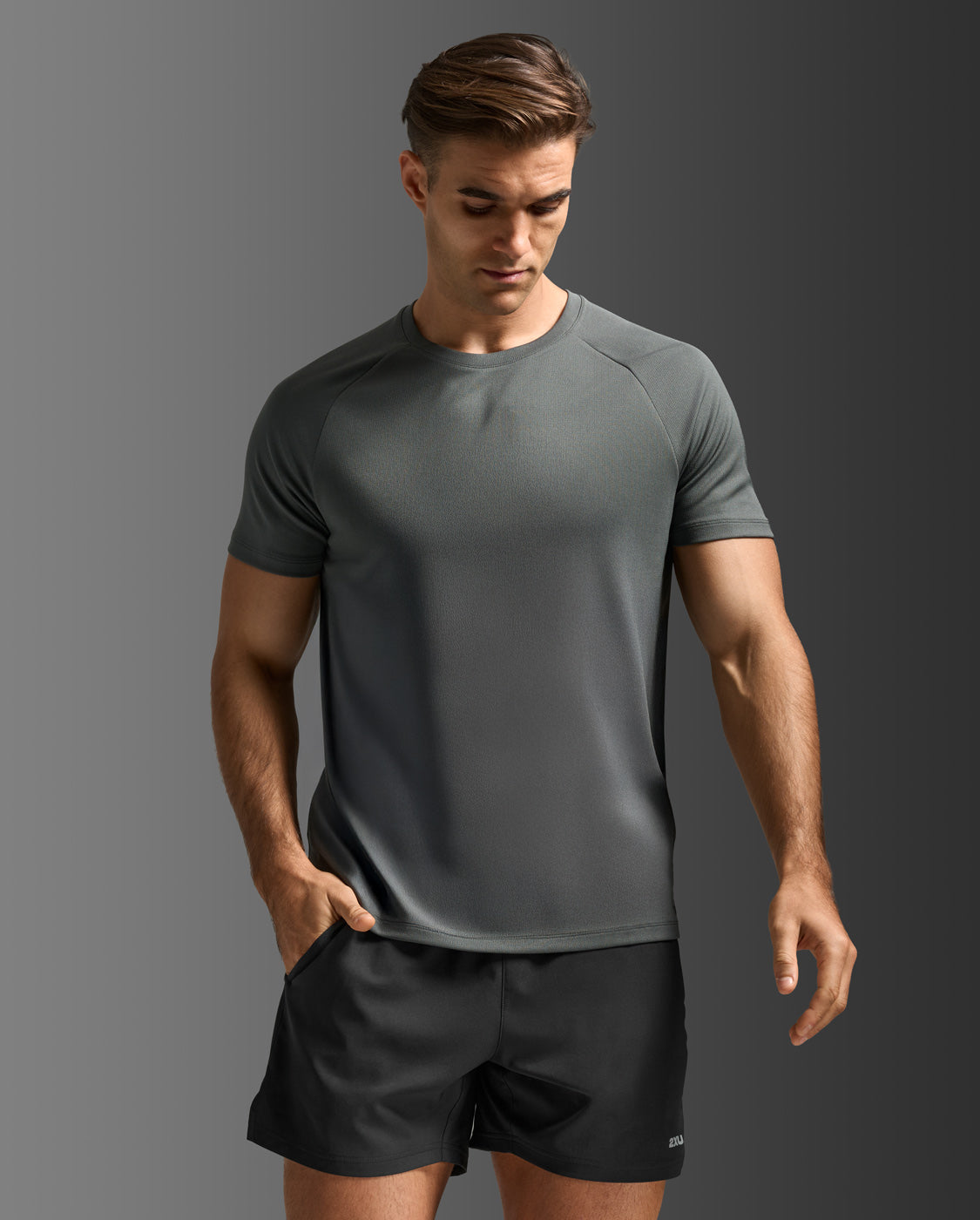 2xu-aero-tee-maglia-running-grigio-traspirante image 1