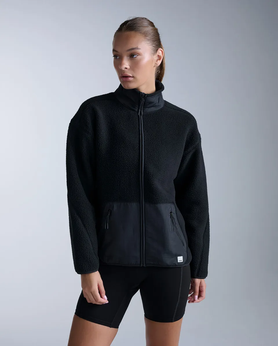 2xu-sherpa-zip-fleece-pile-full-zip-donna-nero image 1