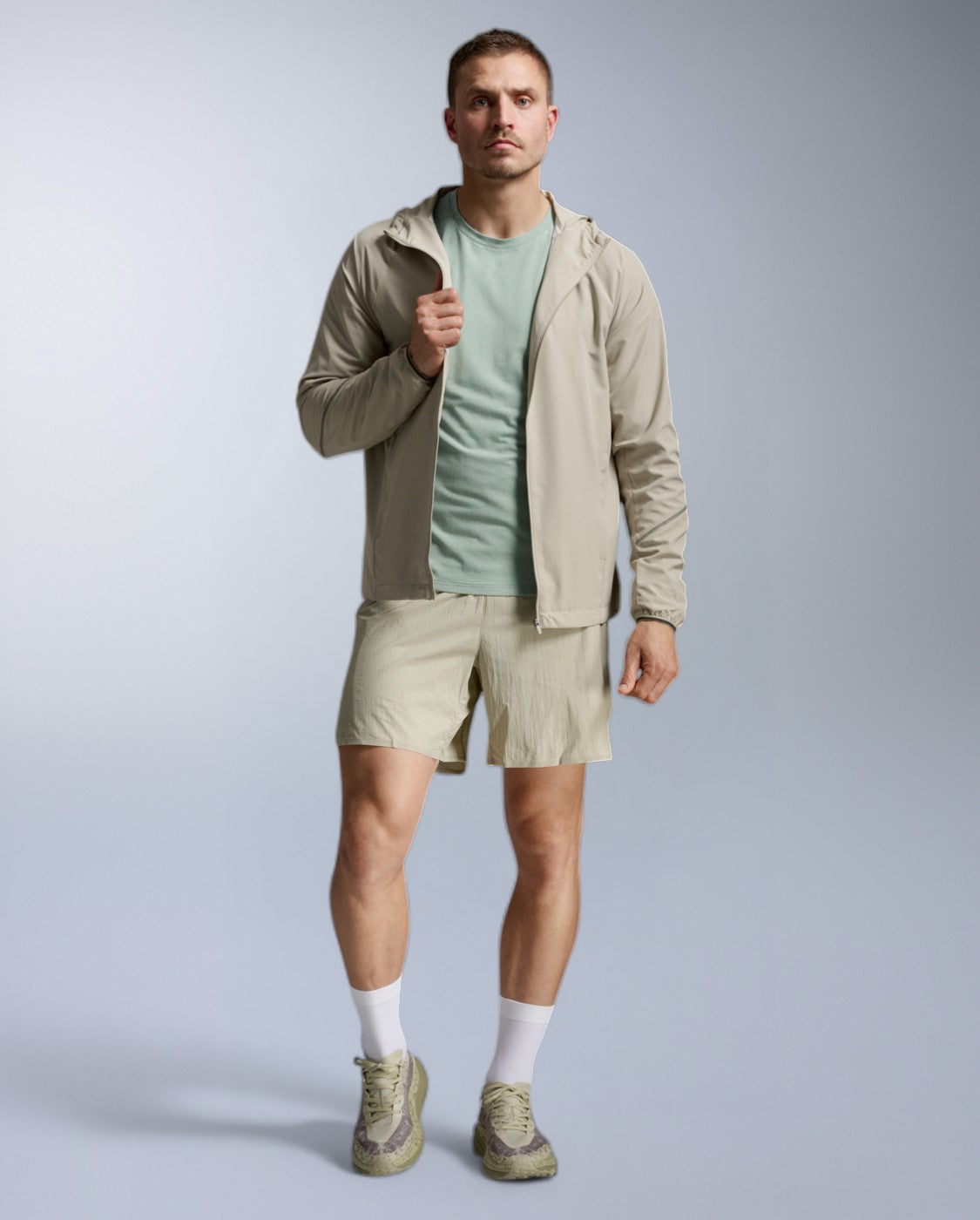 2xu-aero-hex-windbreaker-uomo-giacca-antivento-running-beige image 3