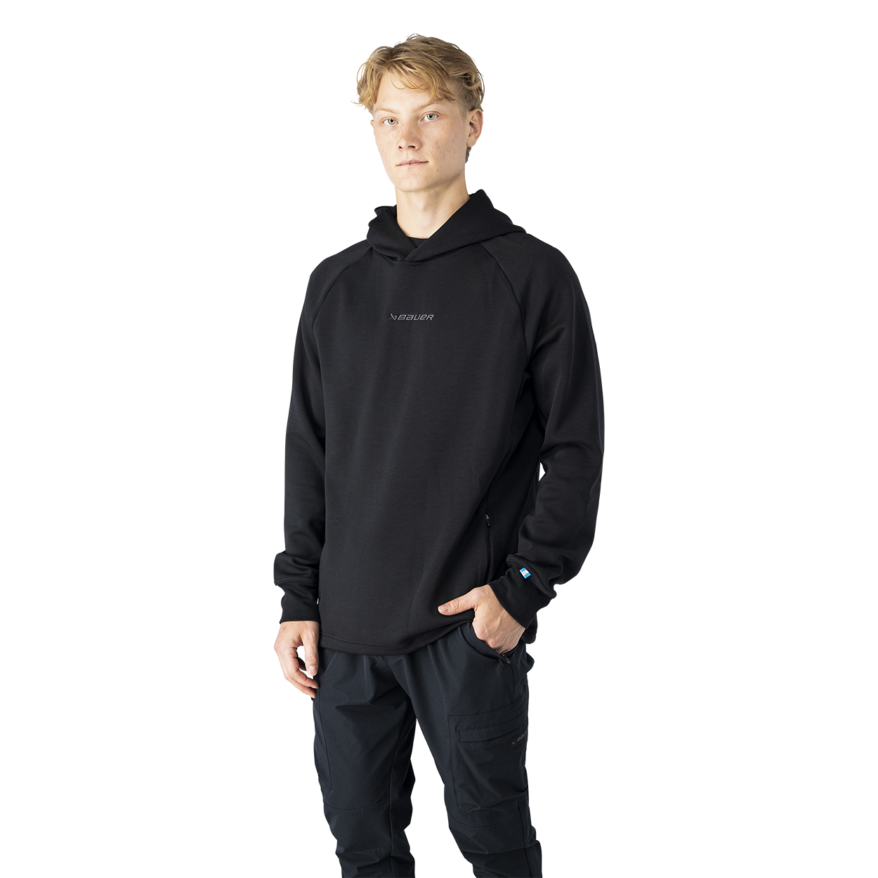 bauer-travel-hoodie-senior-felpa-con-cappuccio-nero-innovation-series image 1