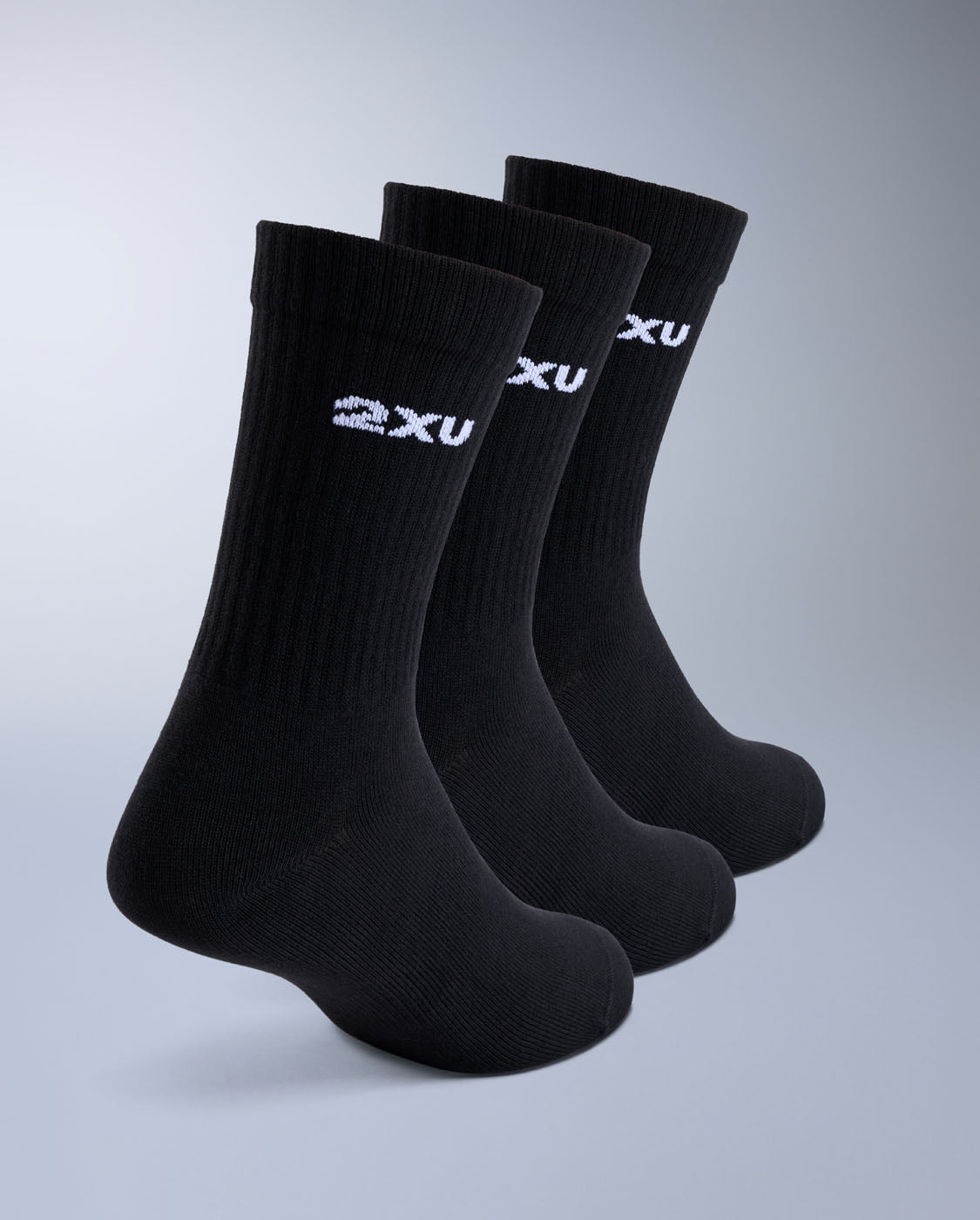 2xu-cotton-crew-calze-3-paia-nere image 2