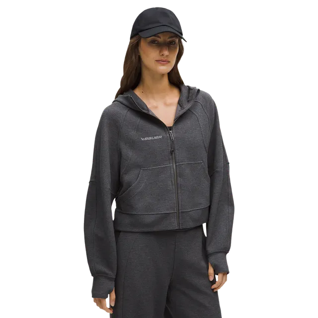 bauer-x-lululemon-scuba-felpa-donna-con-cappuccio-full-zip-waffle-oversize image 1