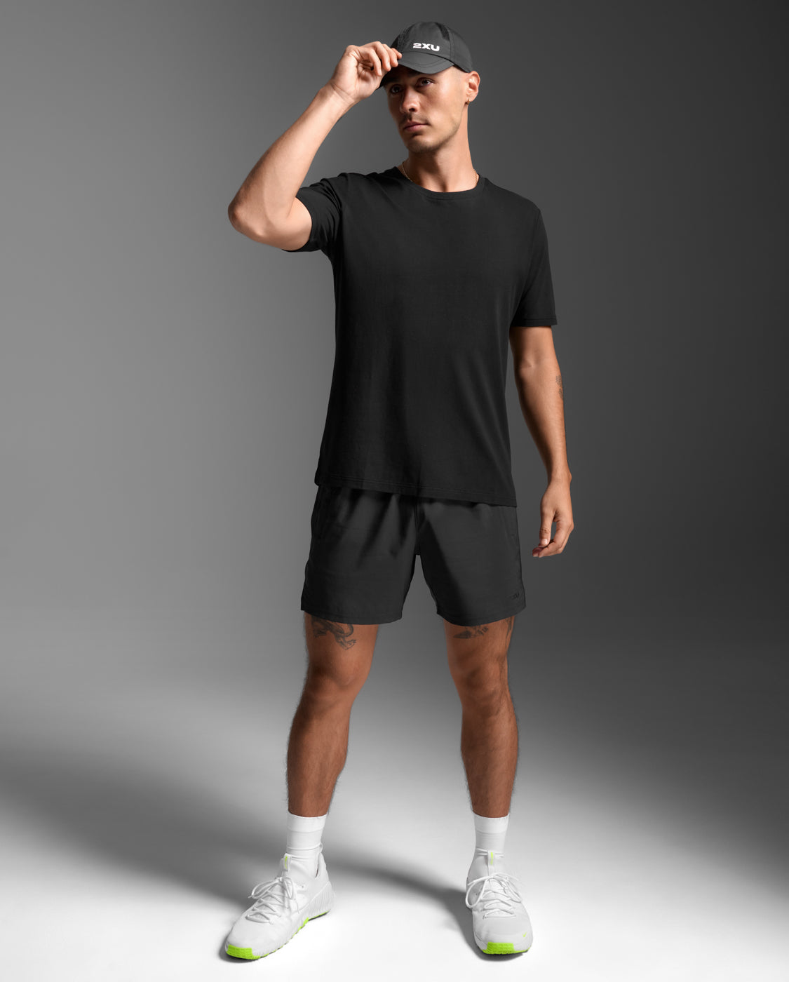2xu-motion-cotton-flex-tee-maglia-training-nera-regular-fit image 3