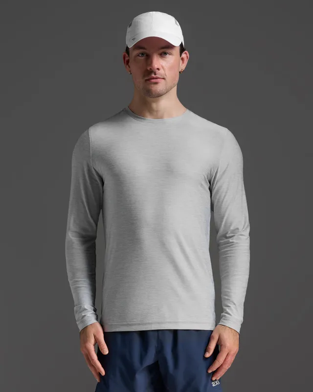 2xu-signature-uomo-t-shirt-manica-lunga-grigia image 1