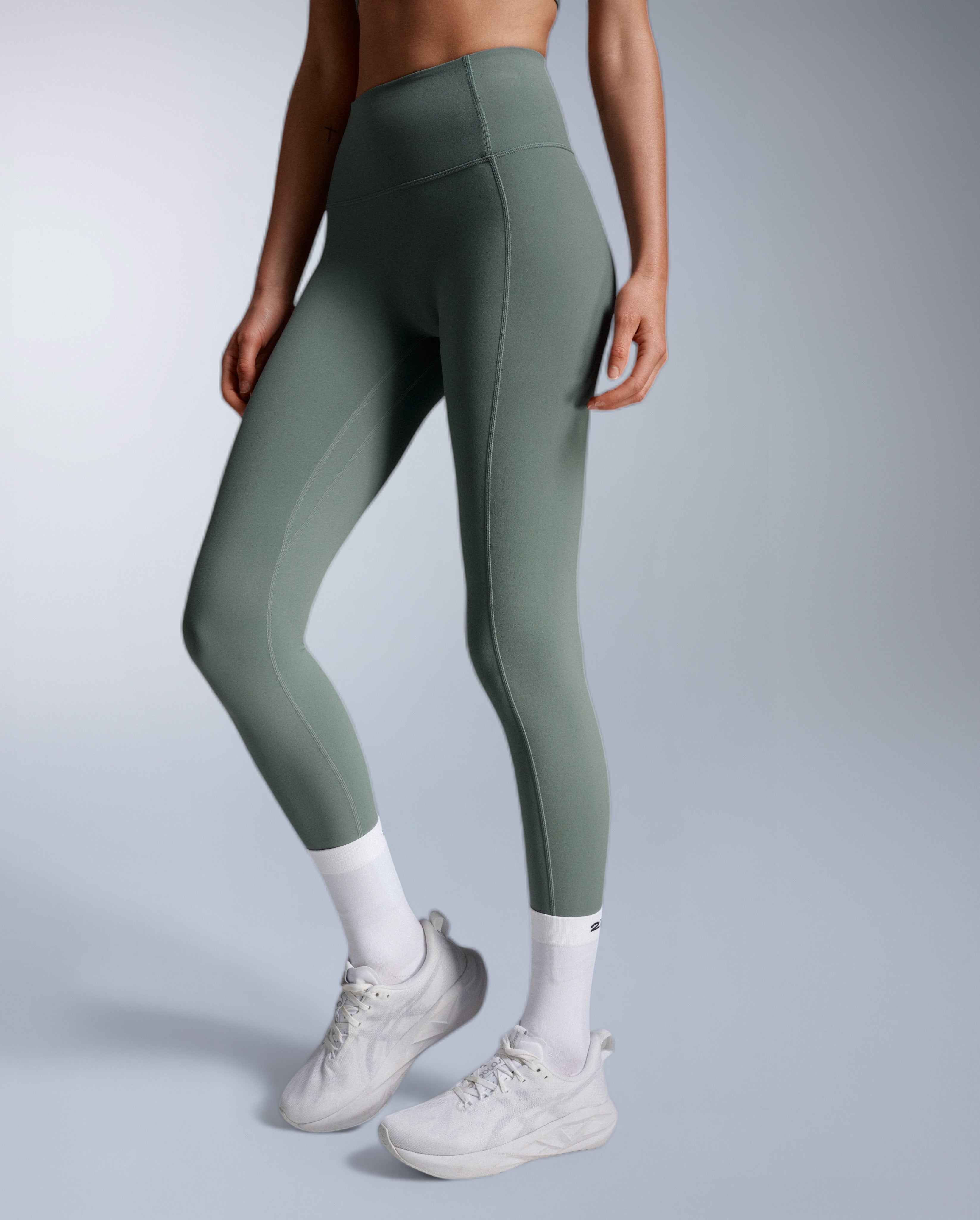 2xu-fluid-hi-rise-tights-leggings-training-vita-alta-grigio image 2