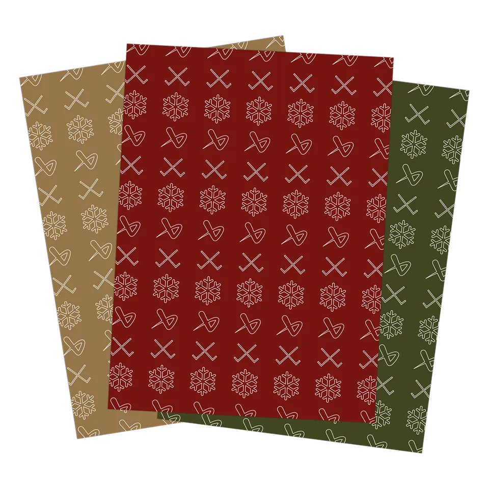 bauer-holiday-gift-wrap-carta-regalo-hockey-3-fogli image 1