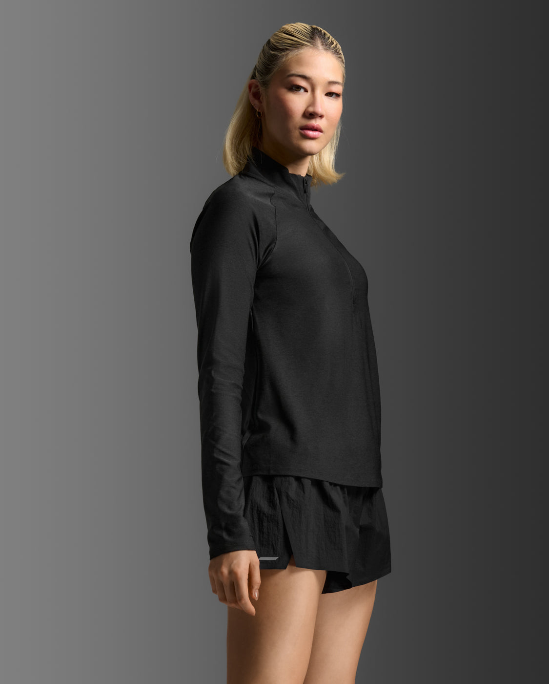 2xu-aero-1-2-zip-mezza-zip-running-donna-nero-slim image 4