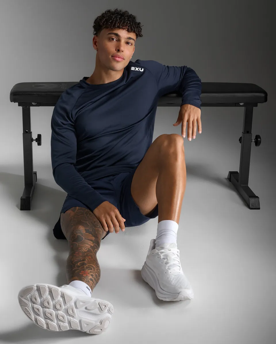 2xu-aspire-long-sleeve-uomo-maglia-manica-lunga-blu-navy-2b3f5f image 1