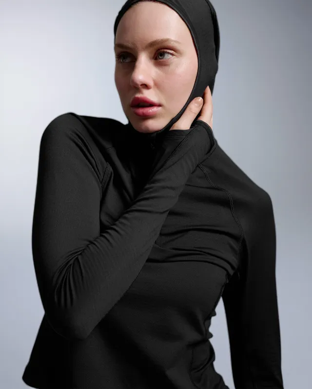 2xu-ignition-grid-1-2-zip-hoodie-donna-nero-termica-thermolite image 1