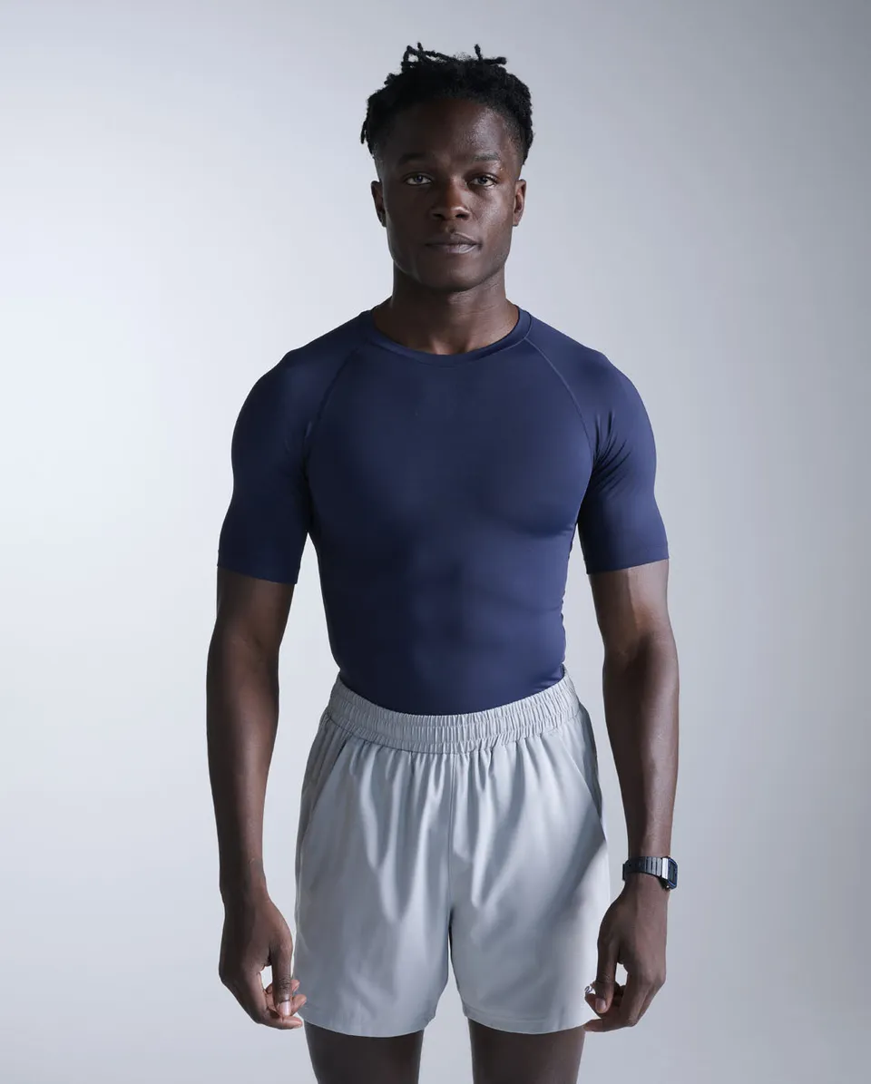 2xu-core-compression-short-sleeve-maglia-compressiva-blu image 1
