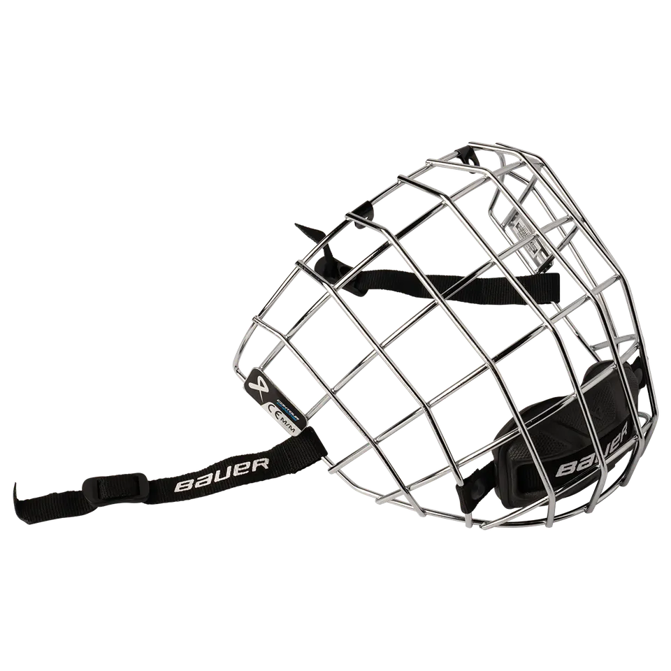 bauer-contour-chrome-gabbia-casco-hockey-acciaio image 1