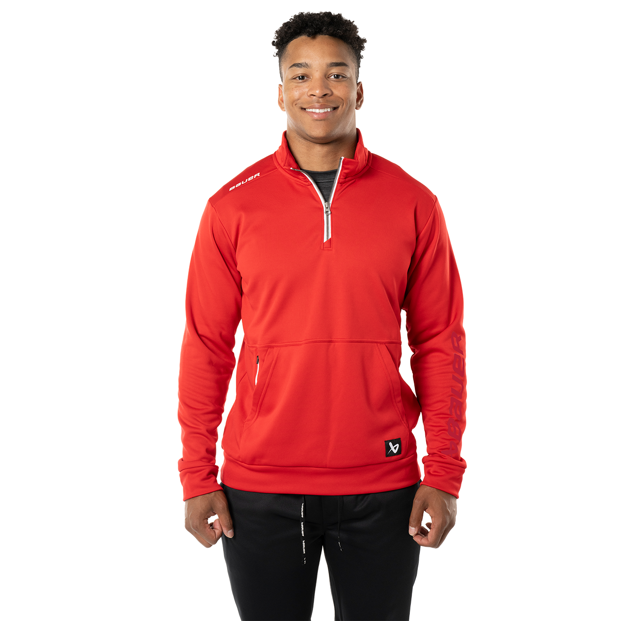 bauer-team-fleece-felpa-hockey-senior-con-mezza-zip image 4