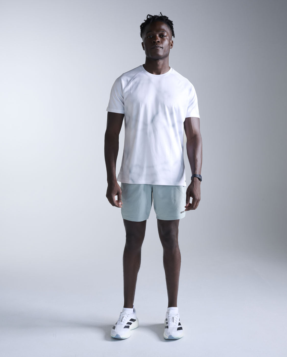 2xu-aero-tee-tecnica-running-blu-chiaro-grigia image 6