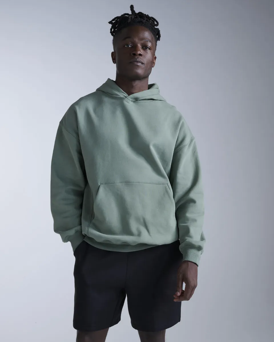 2xu-ez-oversized-felpa-con-cappuccio-in-cotone-organico-unisex-verde image 1