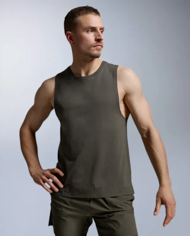 2xu-motion-cotton-flex-tank-canotta-training-uomo-verde image 1