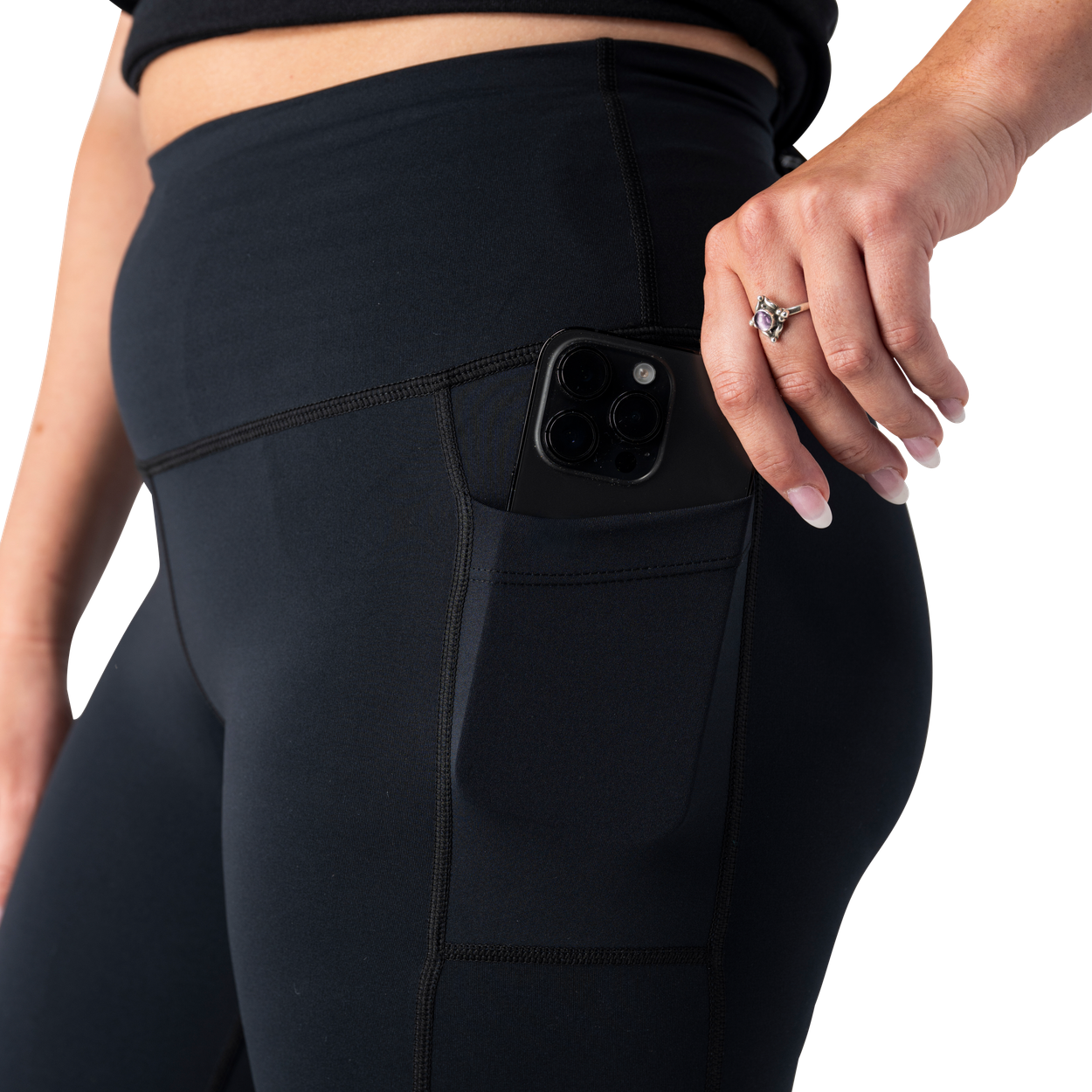 leggings-allenamento-donna-bauer-traspiranti-nero image 2