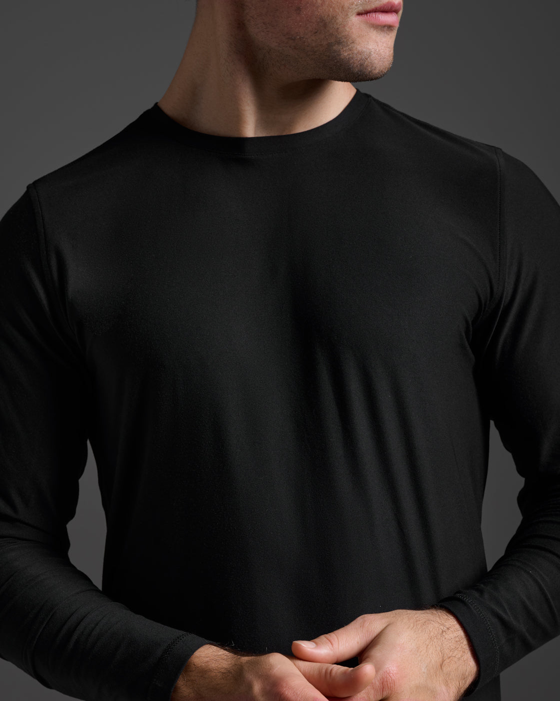 2xu-signature-long-sleeve-tee-uomo-maglia-maniche-lunghe-nera image 7