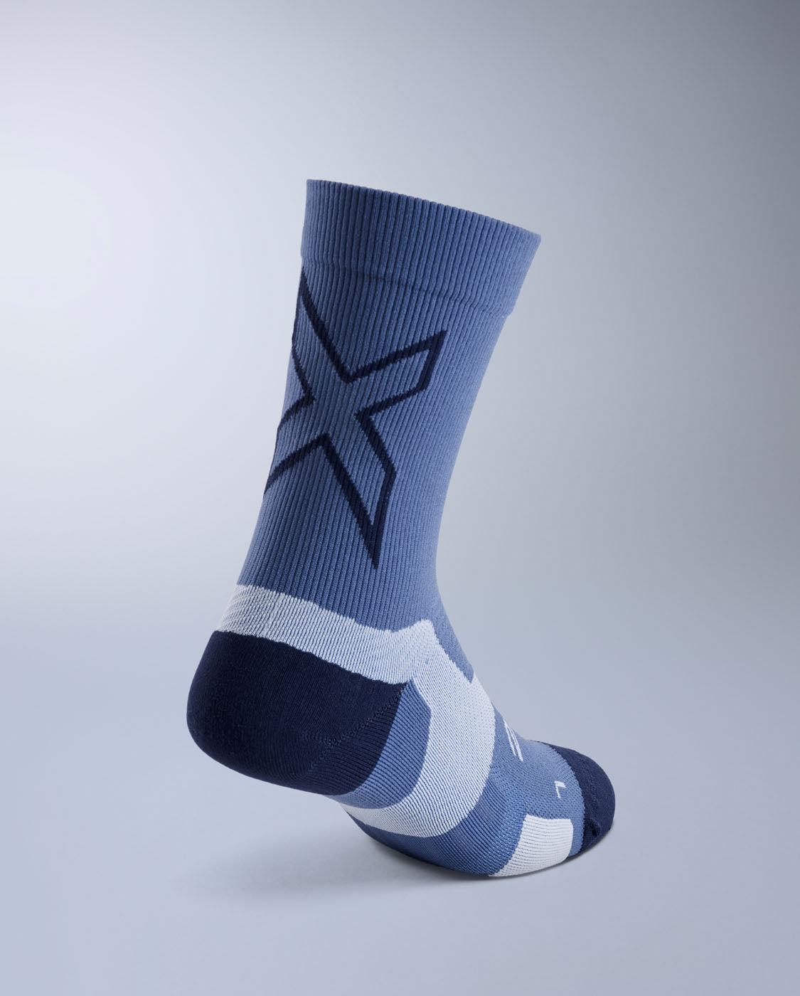 2xu-vectr-light-cushion-crew-calze-running-unisex-blu image 2