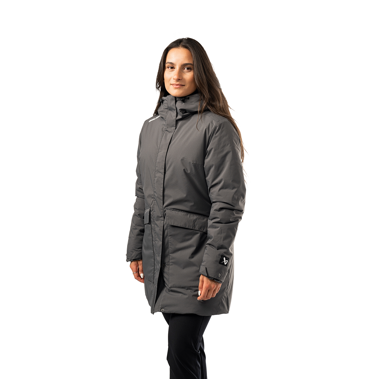 bauer-s25-team-travel-coat-cappotto-viaggio-donna-hockey-nero-nylon image 2
