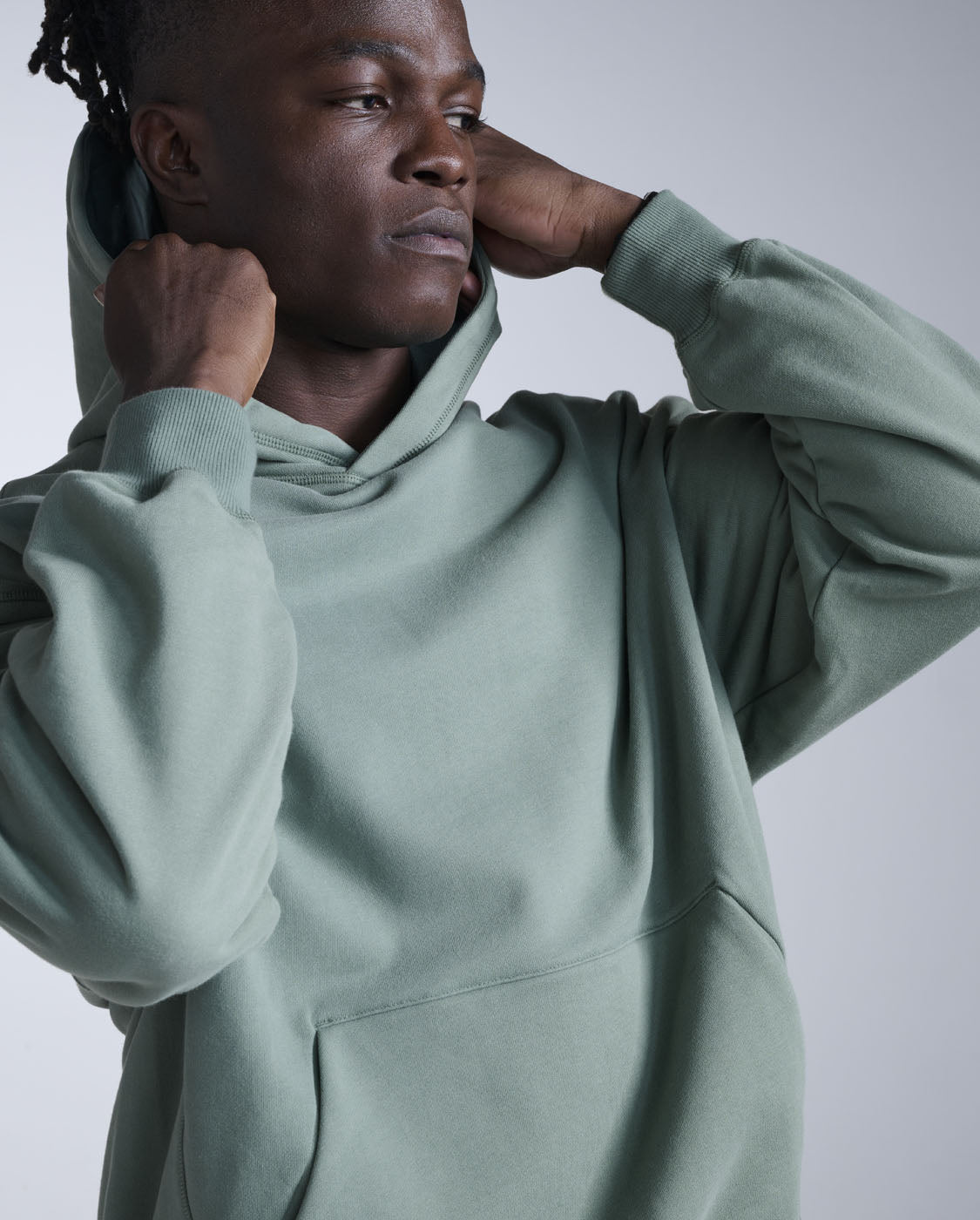 2xu-ez-oversized-felpa-con-cappuccio-in-cotone-organico-unisex-verde image 8
