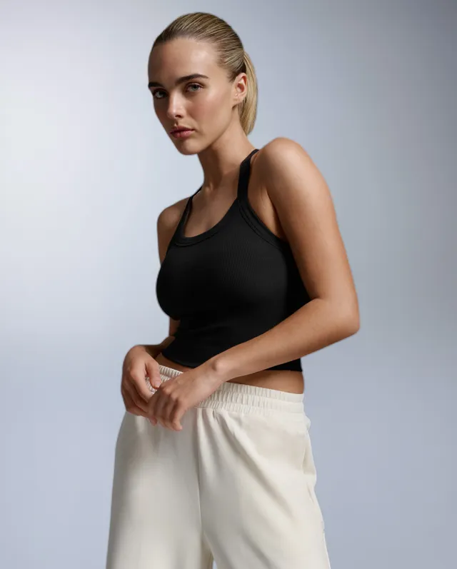 2xu-fluid-tencel-ribbed-crop-singlet-donna-nero image 1