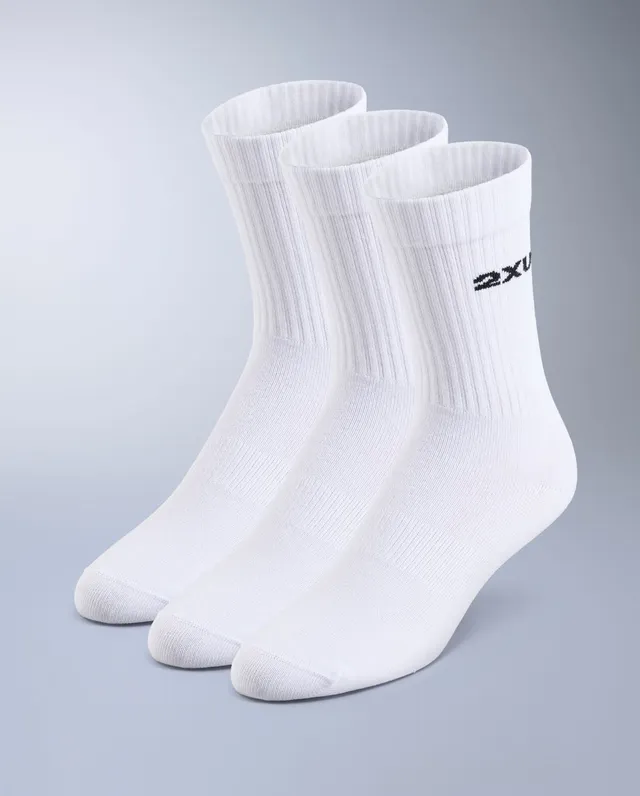 2xu-cotton-crew-socks-3-pack-calze-running-unisex-bianche image 1