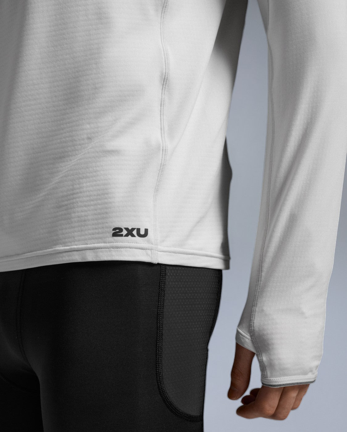 2xu-ignition-grid-1-2-zip-hoodie-uomo-felpa-termica-bianca image 3