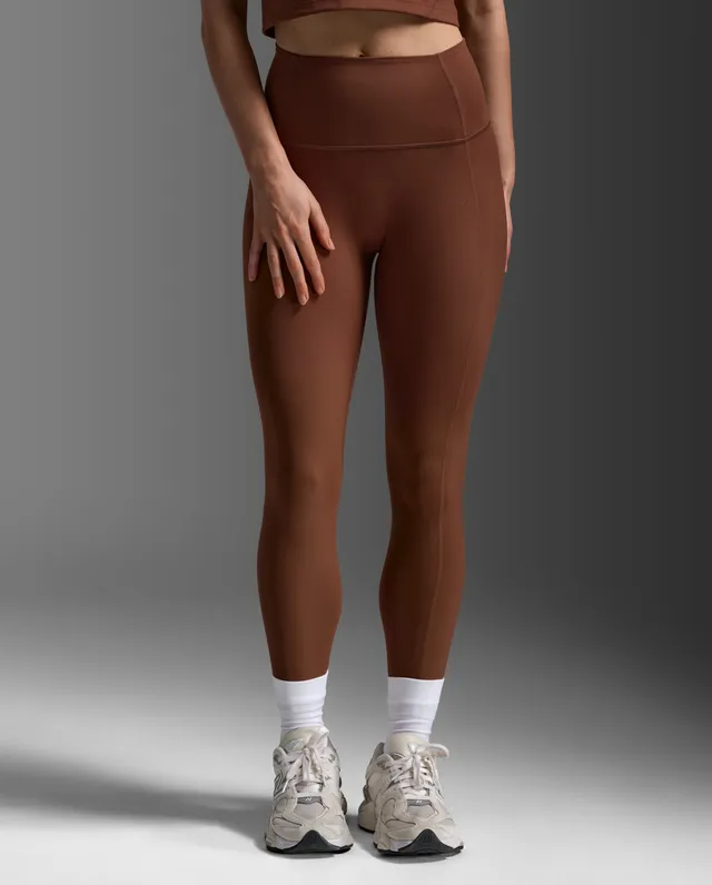 2xu-fluid-hi-rise-tights-leggings-training-donna-marrone image 1