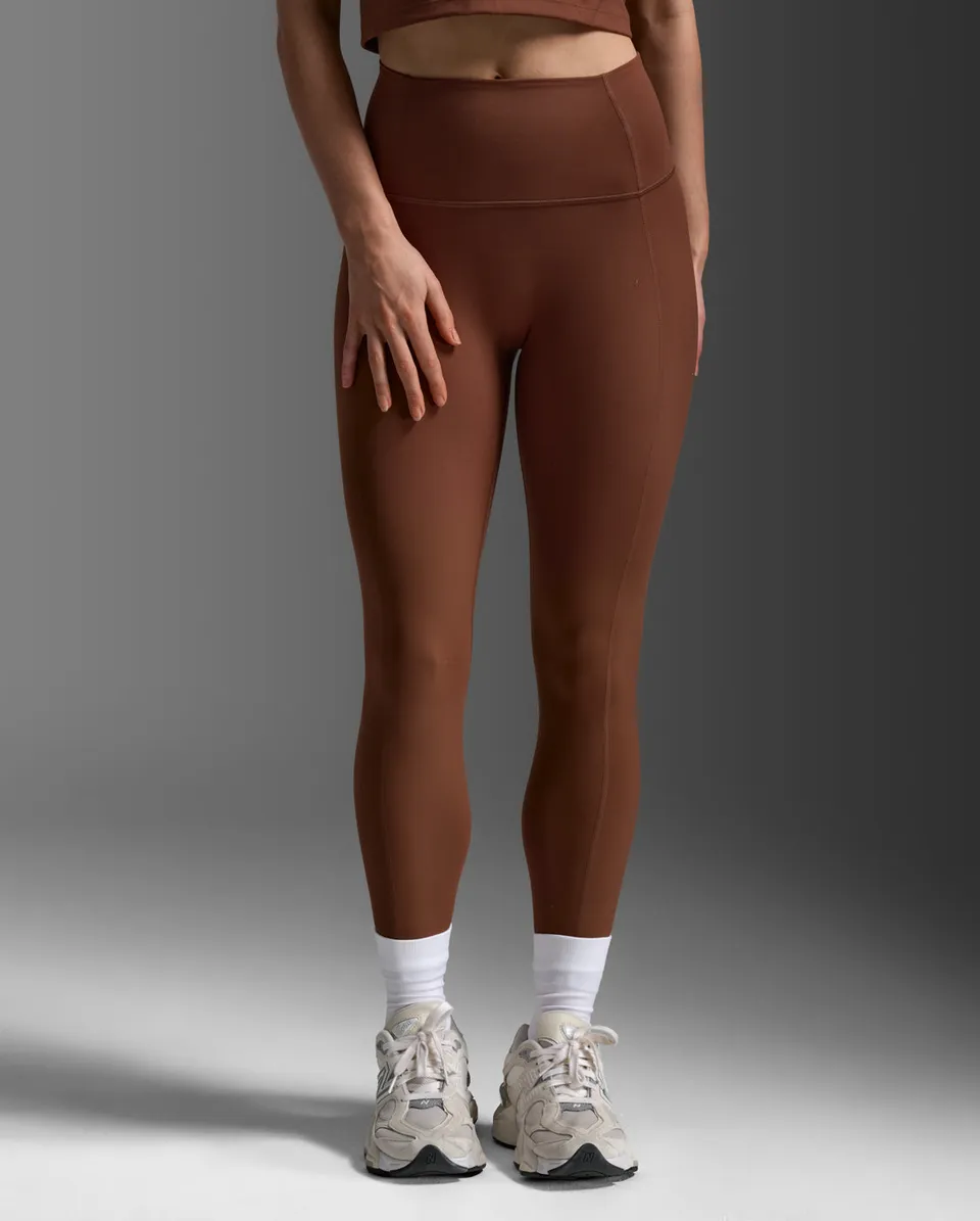 2xu-fluid-hi-rise-tights-leggings-training-donna-marrone image 1