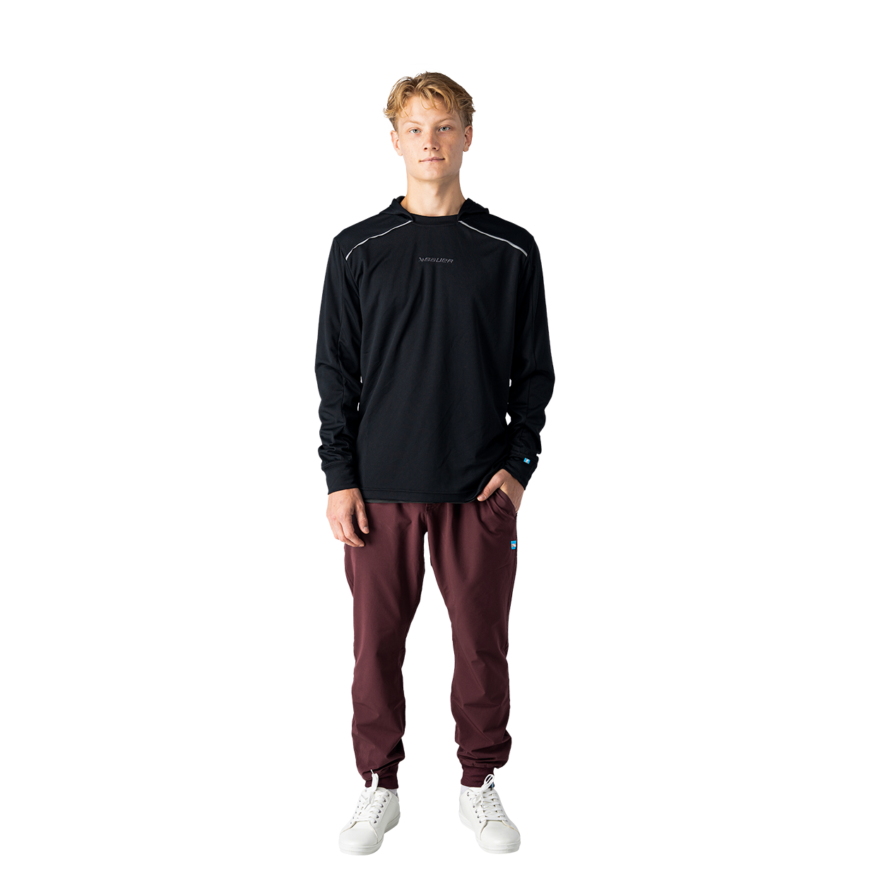 bauer-train-hoodie-felpa-con-cappuccio-senior image 1