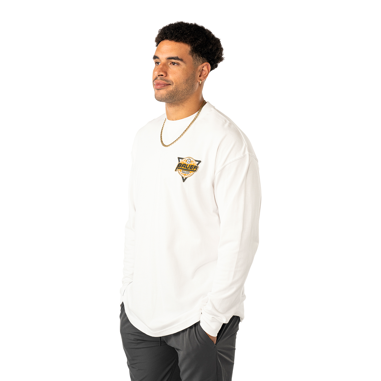 bauer-long-sleeve-retro-tee-maglia-manica-lunga-uomo-hockey image 1