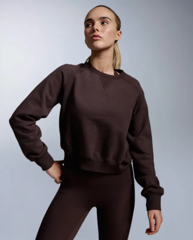 2xu-ez-organic-cotton-ribbed-crew-donna-marrone image 1