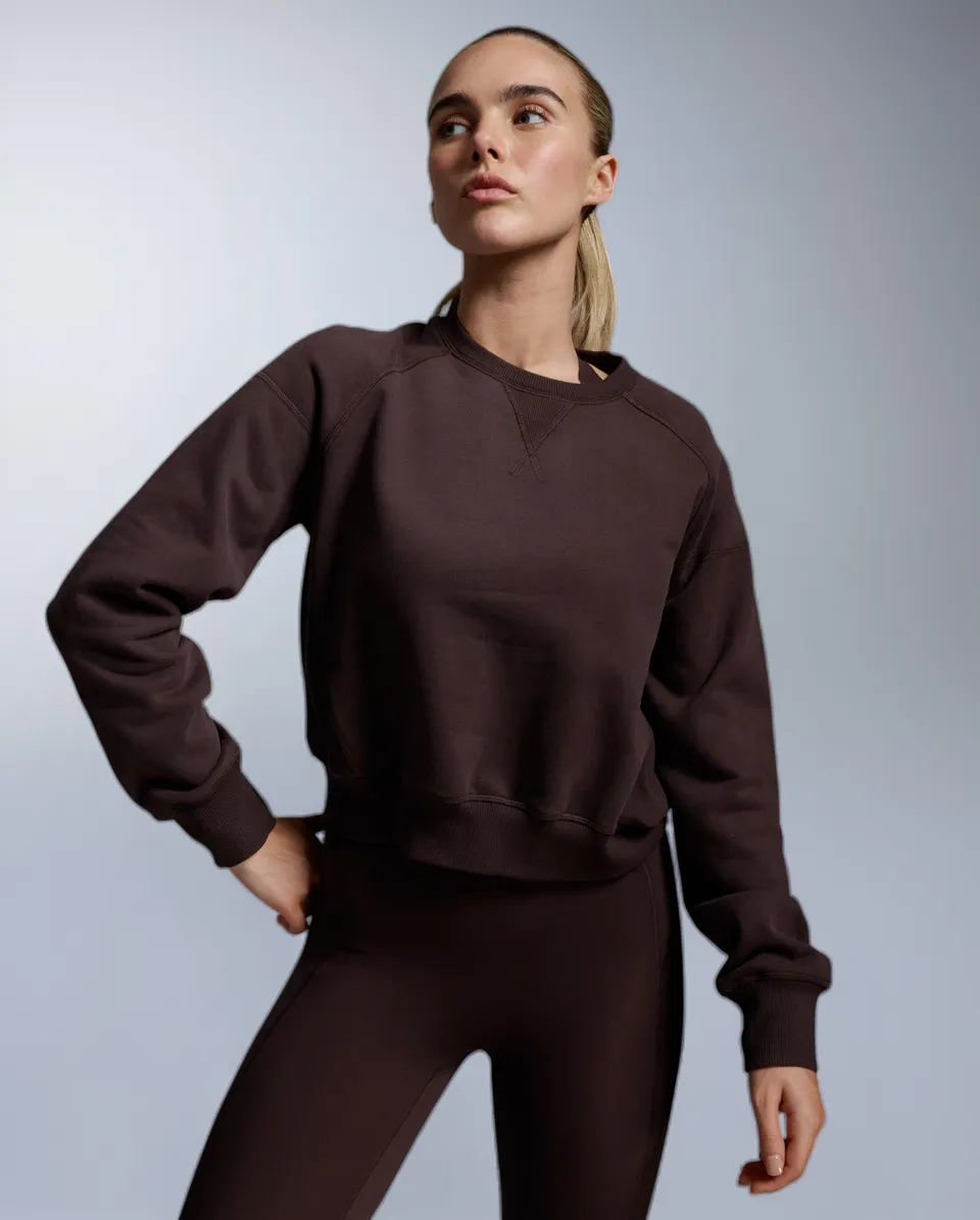 2xu-ez-organic-cotton-ribbed-crew-donna-marrone image 1