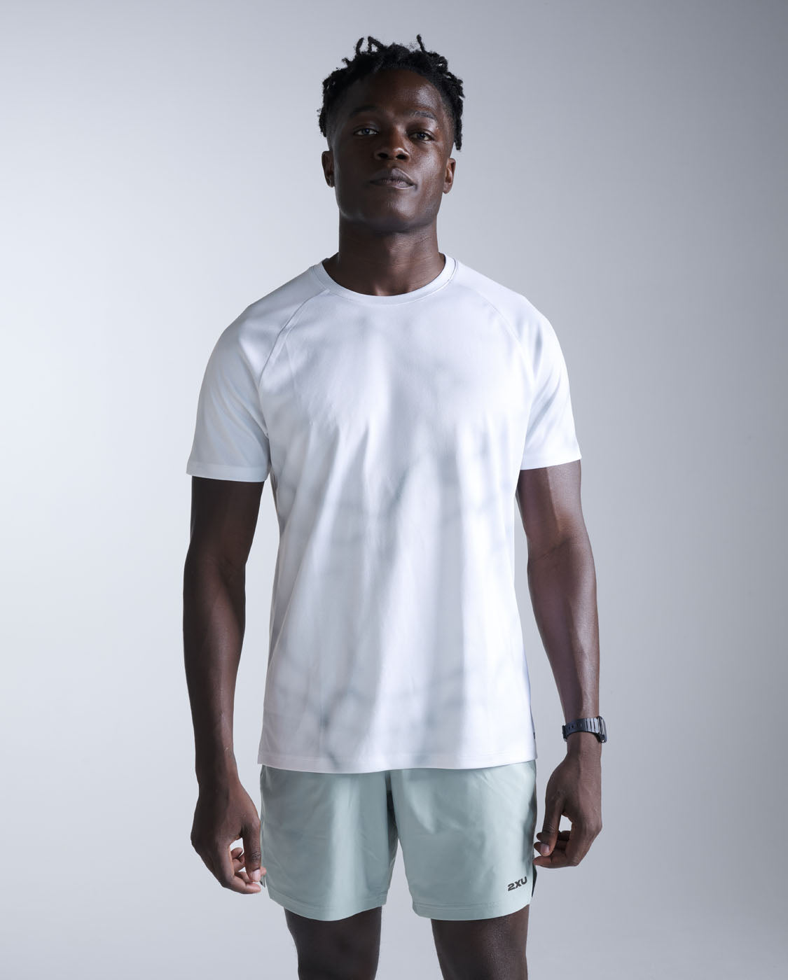 2xu-aero-tee-tecnica-running-blu-chiaro-grigia image 1