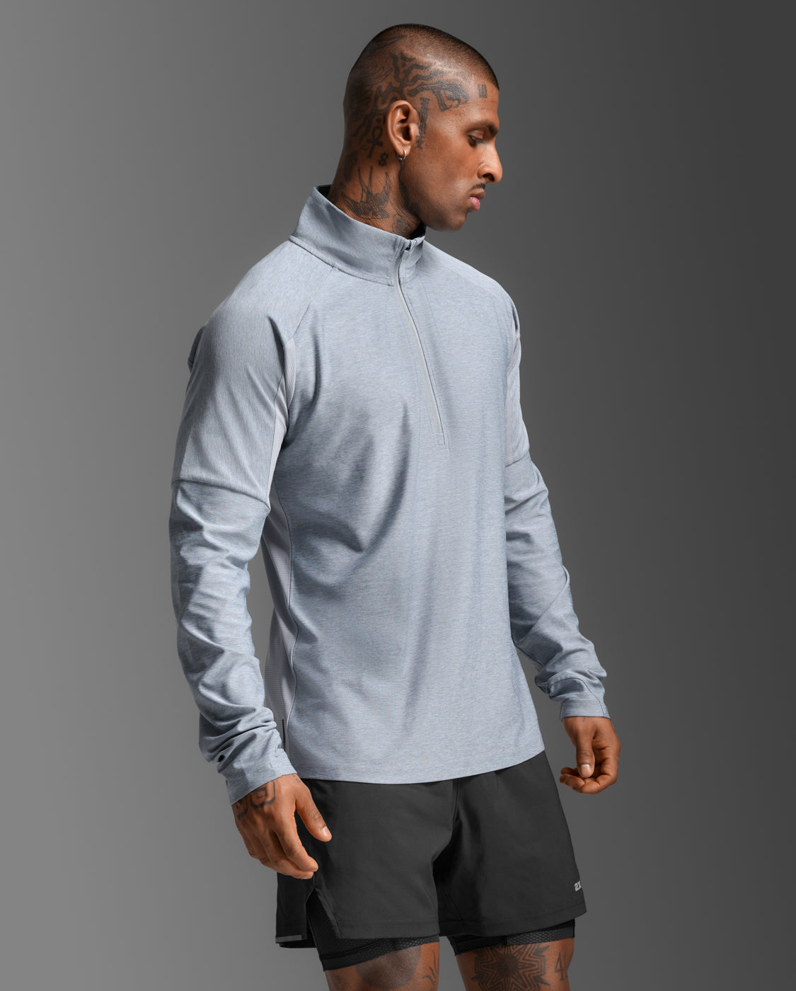 2xu-aero-1-2-zip-running-unisex-grigio image 1