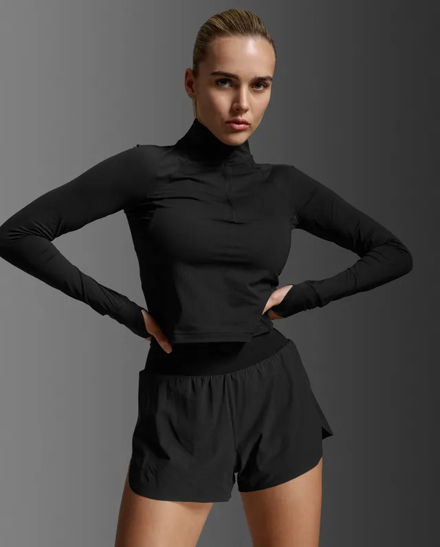 2xu-aero-waffle-1-2-zip-donna-running-nero-slim image 1