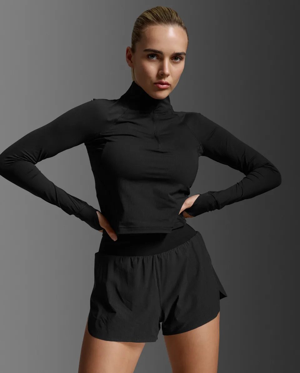 2xu-aero-waffle-1-2-zip-donna-running-nero-slim image 1