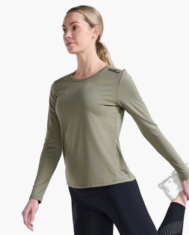 2xu-aspire-long-sleeve-donna-maglia-manica-lunga-oliva-6e6e5c image 1