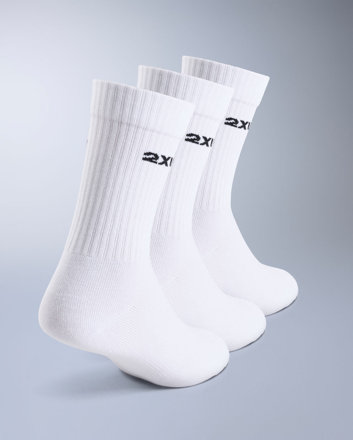 2xu-cotton-crew-socks-3-pack-calze-running-unisex-bianche image 2